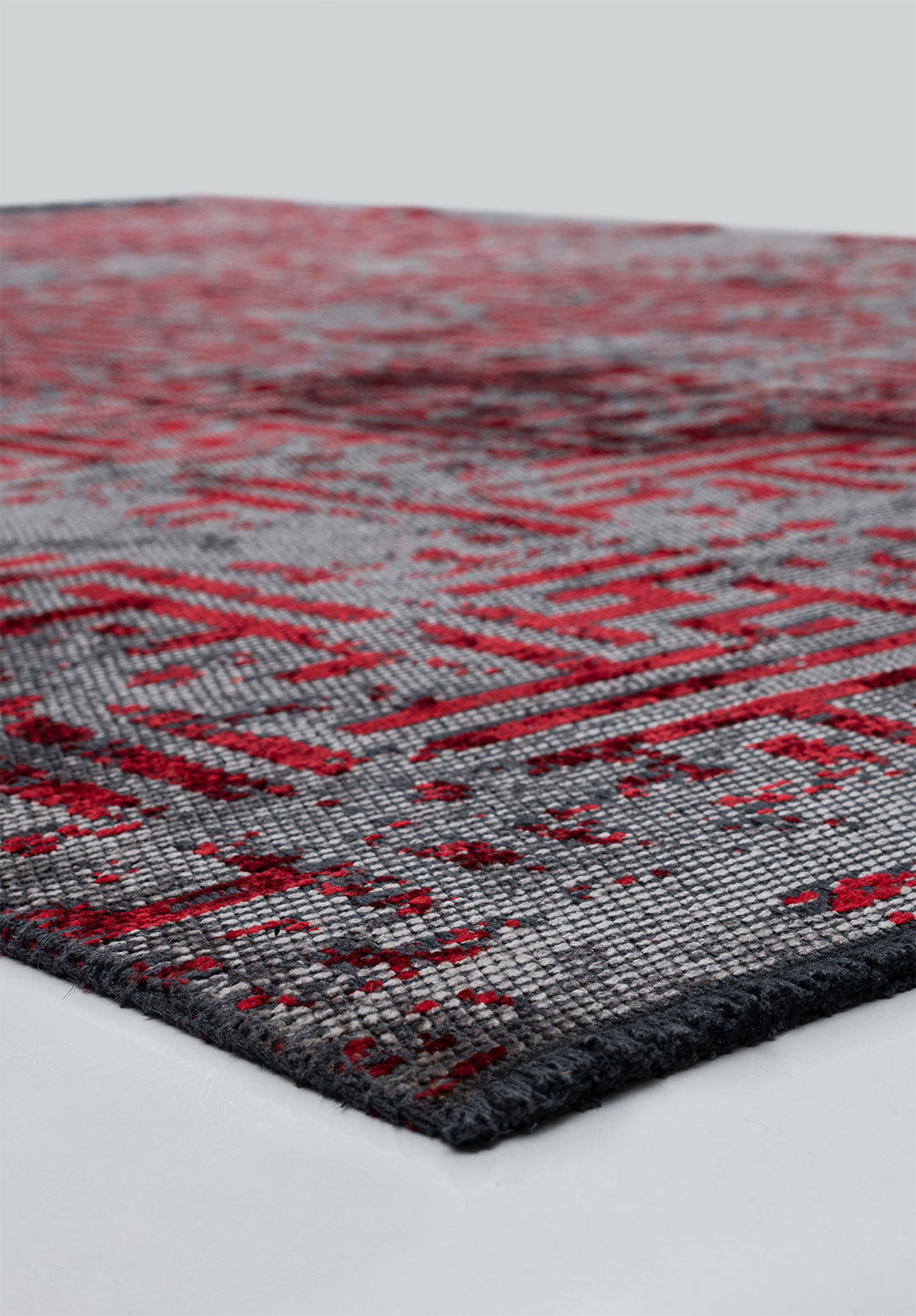 Labyrinth Grey - Red Rug Rugs - Venetto Design Venettodesign.com