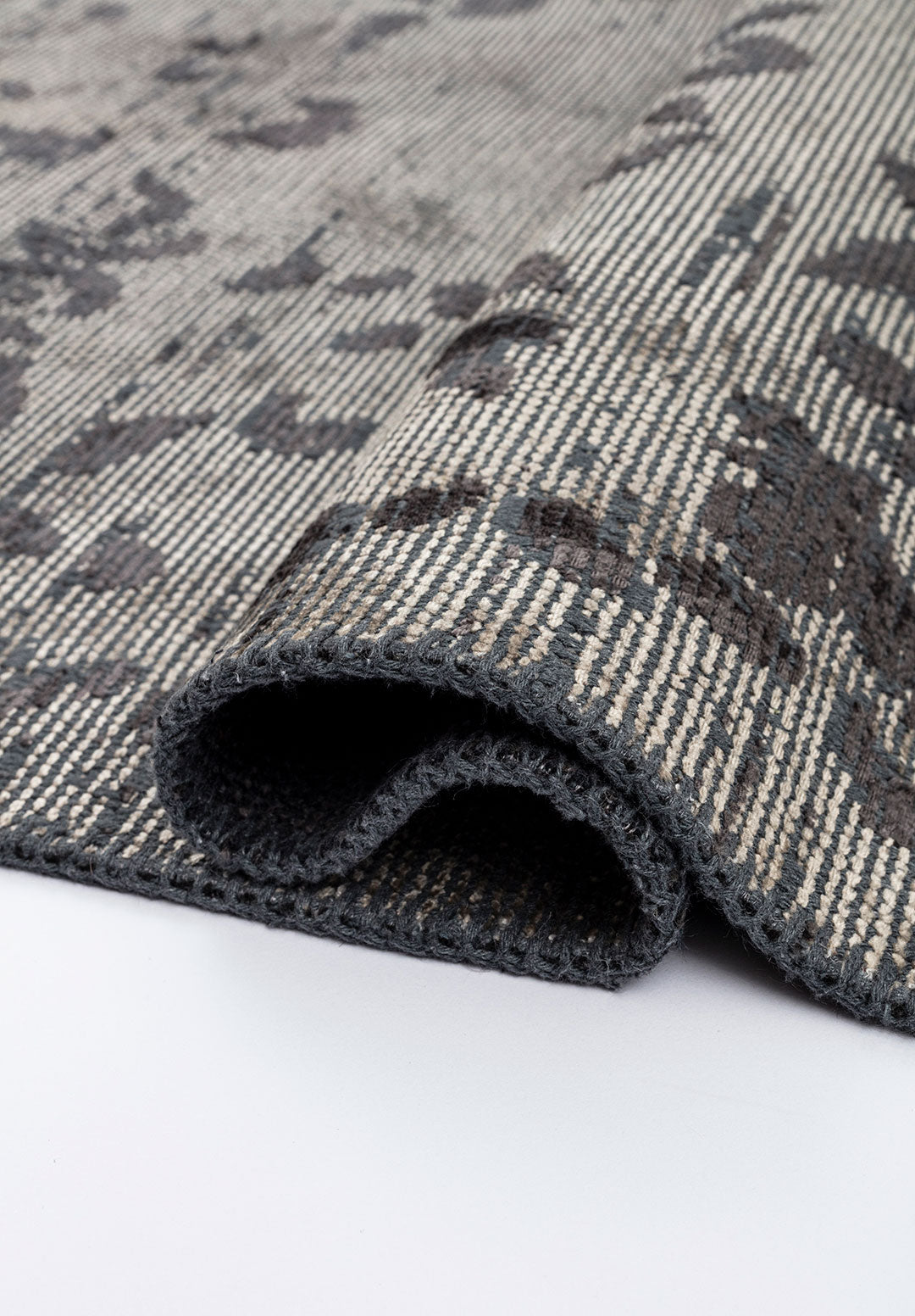 Flora Charcoal - Beige Rug Rugs - Venetto Design Venettodesign.com