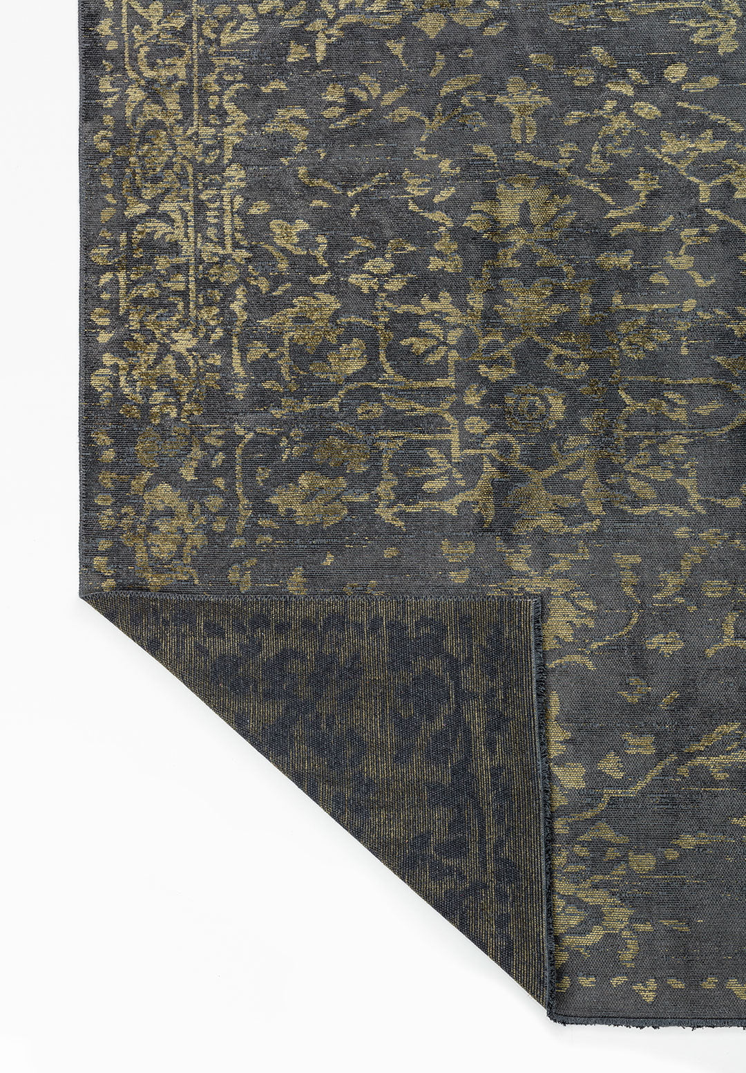 Flora Green - Anthracite Rug Rugs - Venetto Design Venettodesign.com