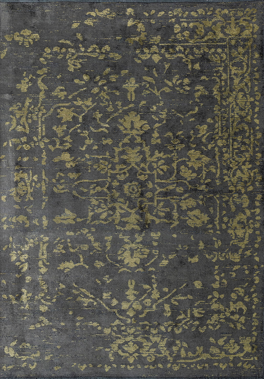 Flora Green - Anthracite Rug Rugs - Venetto Design Venettodesign.com