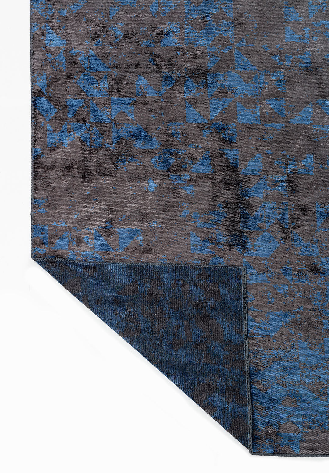 Triangle Charcoal - Navy Blue Rug Rugs - Venetto Design Venettodesign.com