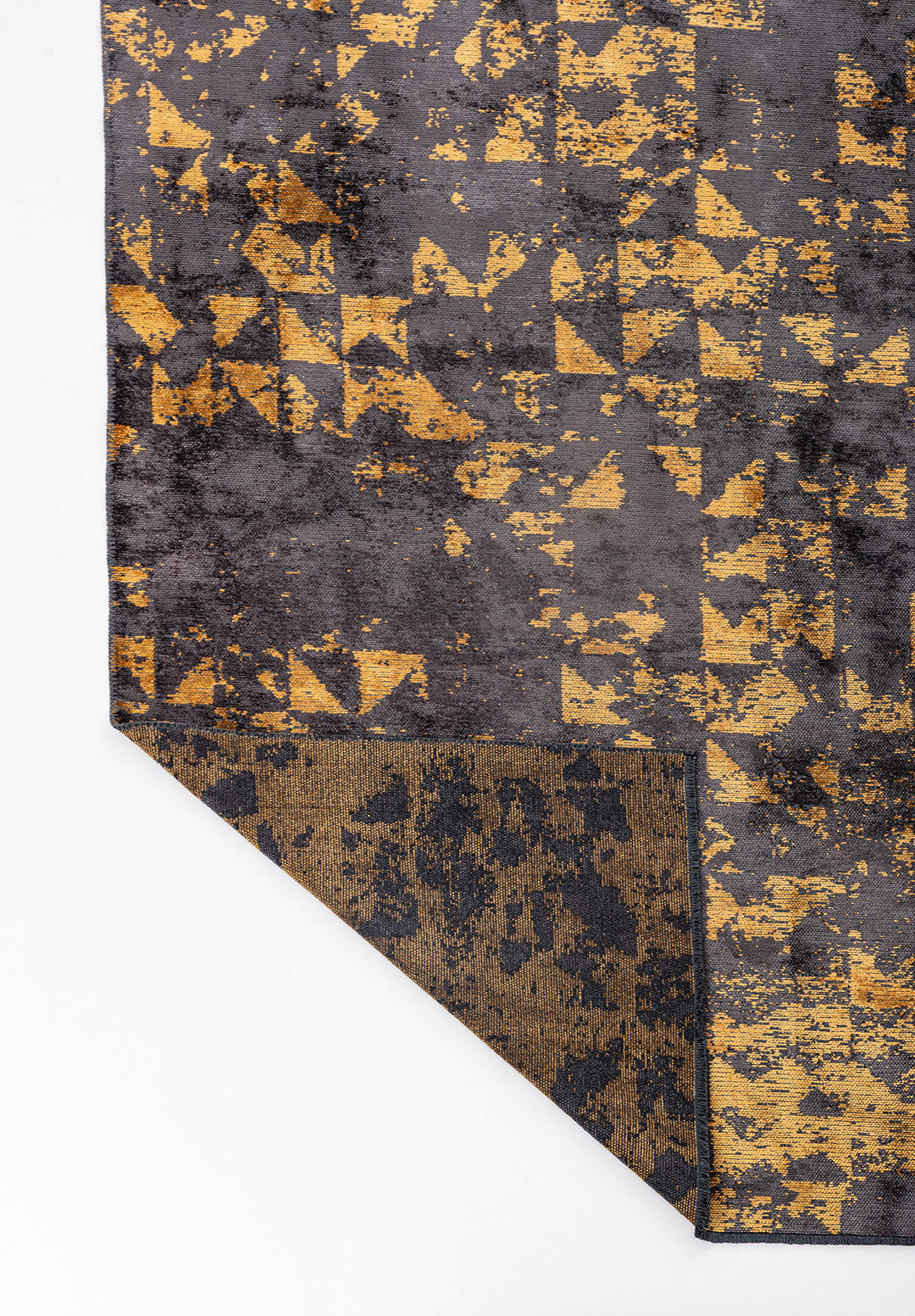 Triangle Charcoal - Mustard Rug Rugs - Venetto Design Venettodesign.com