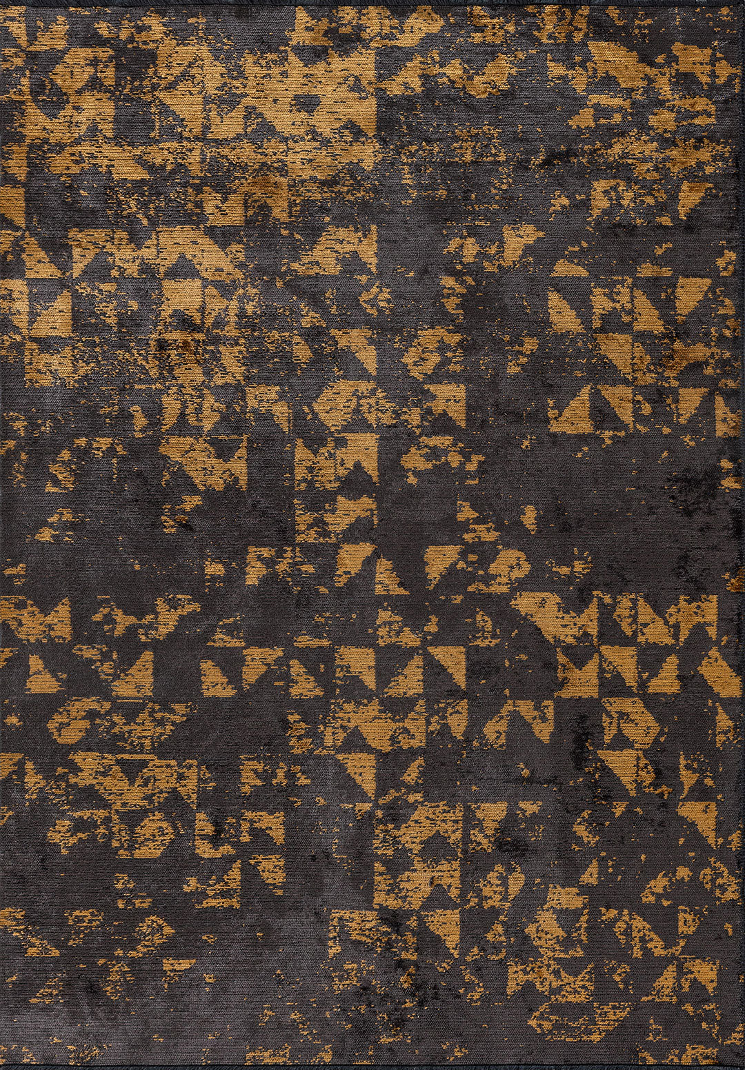 Triangle Charcoal - Mustard Rug Rugs - Venetto Design Venettodesign.com