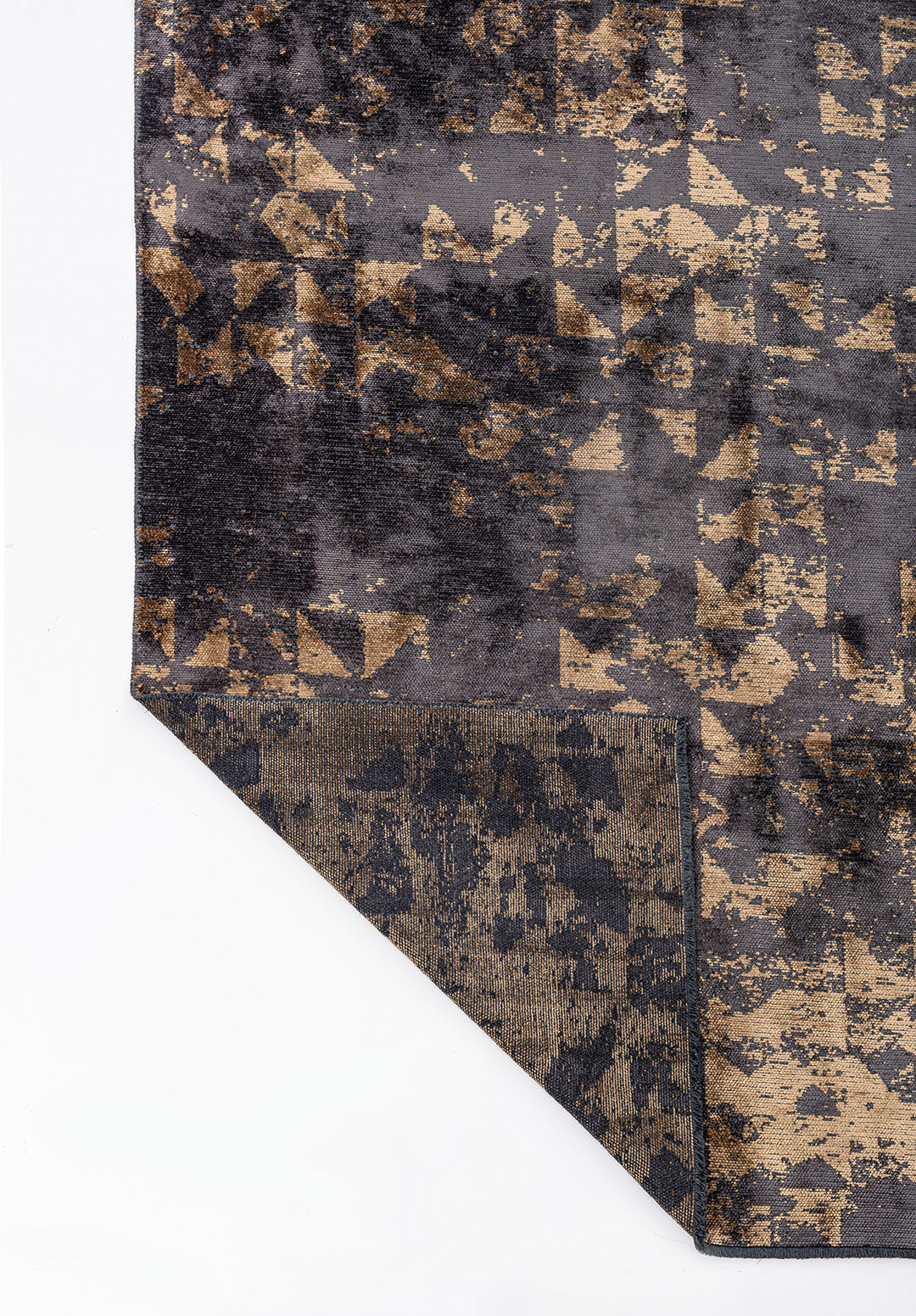 Triangle Charcoal - Light Brown Rug Rugs - Venetto Design Venettodesign.com