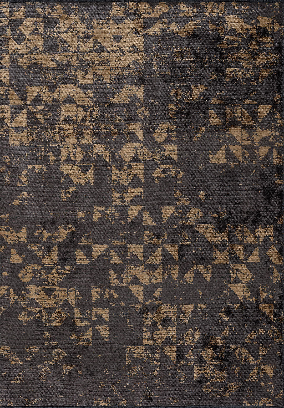 Triangle Charcoal - Light Brown Rug Rugs - Venetto Design Venettodesign.com