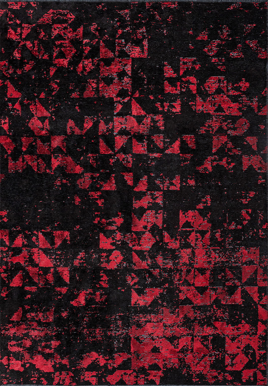 Triangle Black - Red Rug Rugs - Venetto Design Venettodesign.com