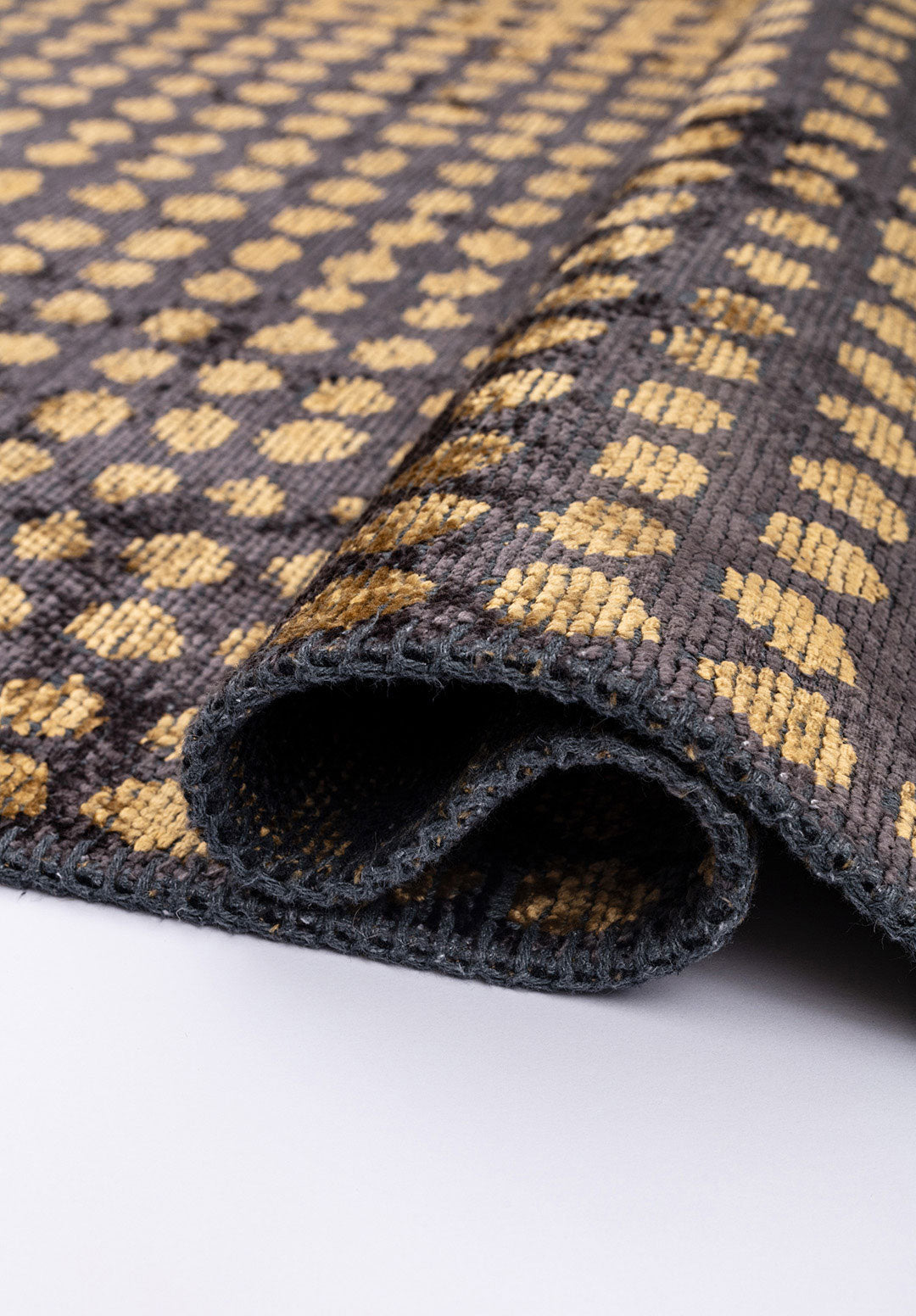 Dots Charcoal - Gold Rug Rugs - Venetto Design Venettodesign.com