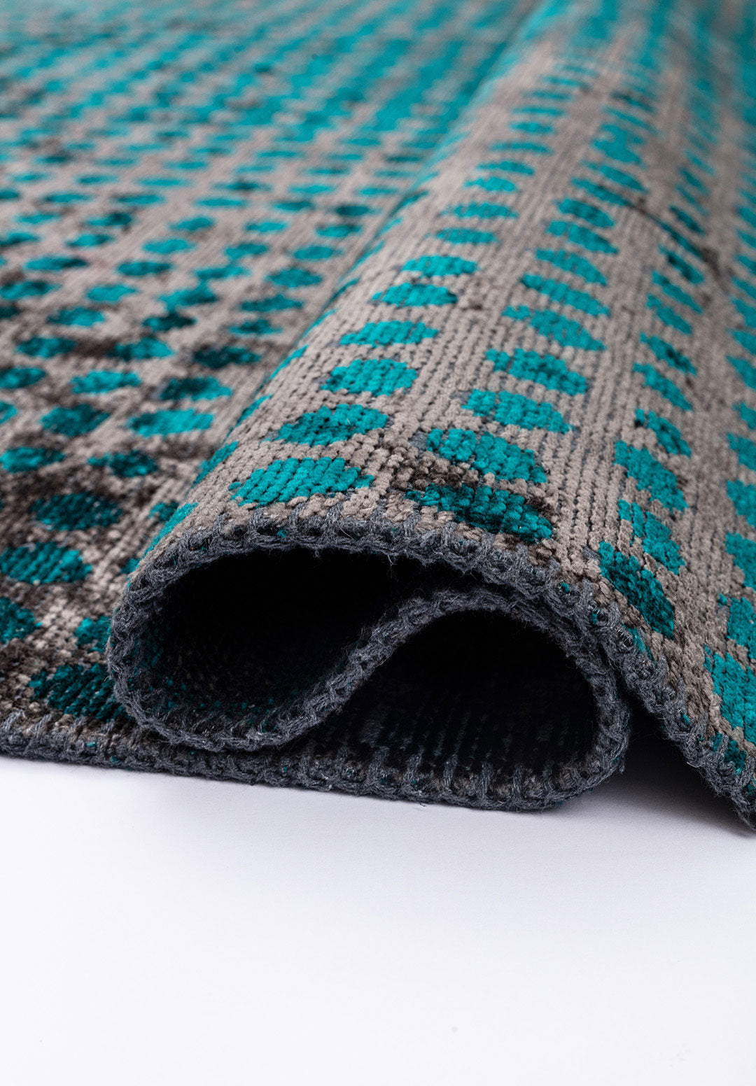 Dots Charcoal - Dark Turquoise Rug Rugs - Venetto Design Venettodesign.com