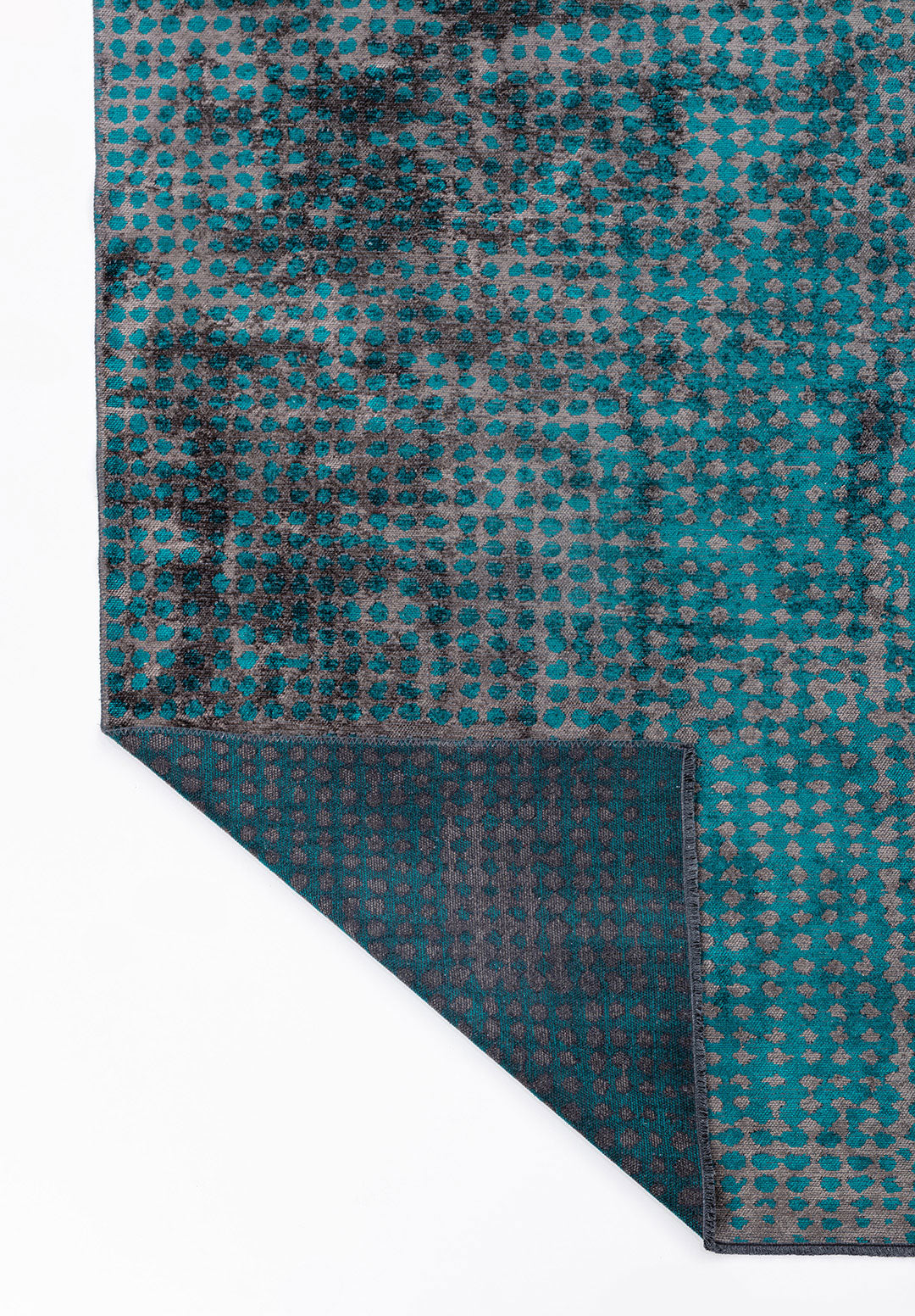 Dots Charcoal - Dark Turquoise Rug Rugs - Venetto Design Venettodesign.com