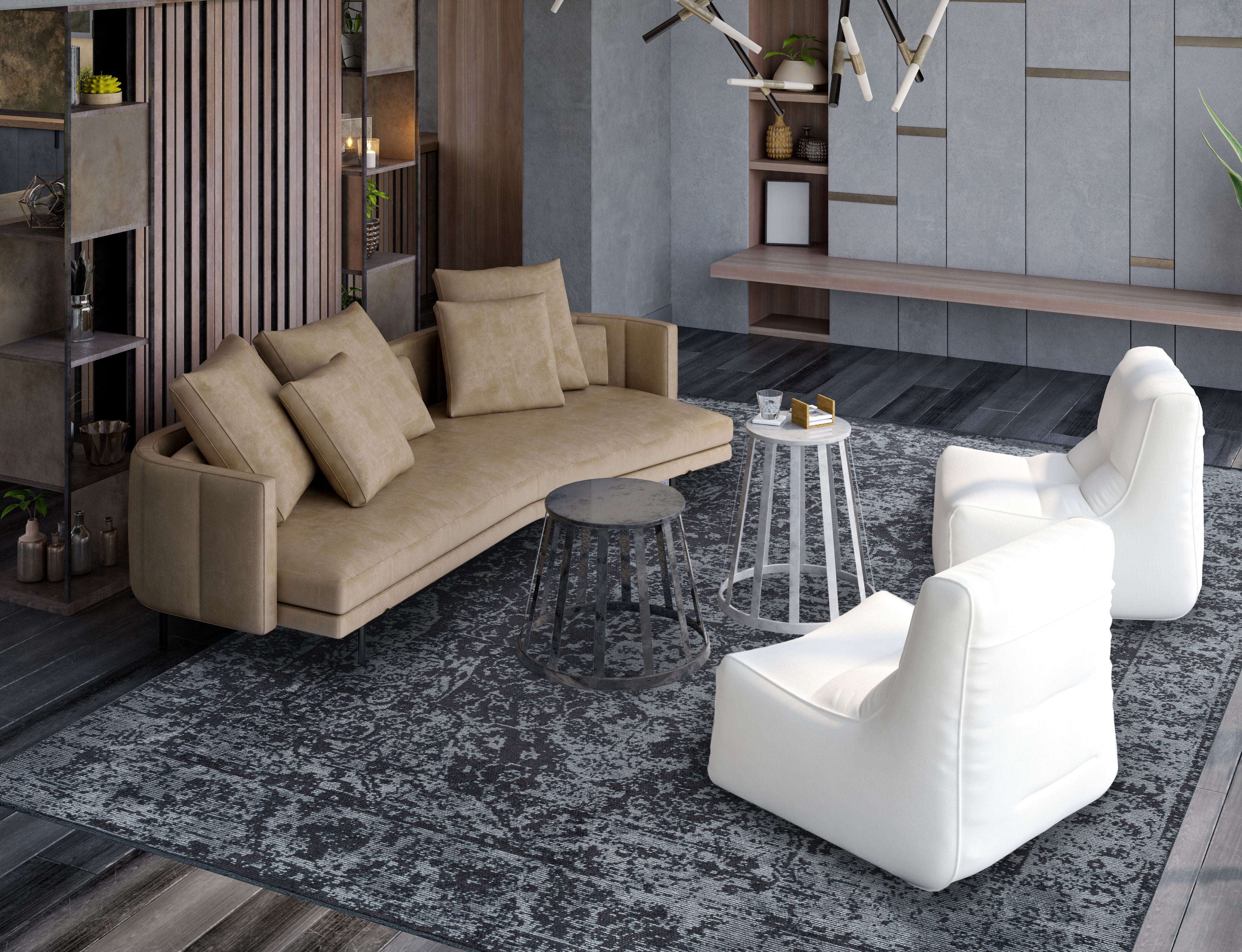 Glory Ice Blue - Charcoal Rug Rugs - Venetto Design Venettodesign.com