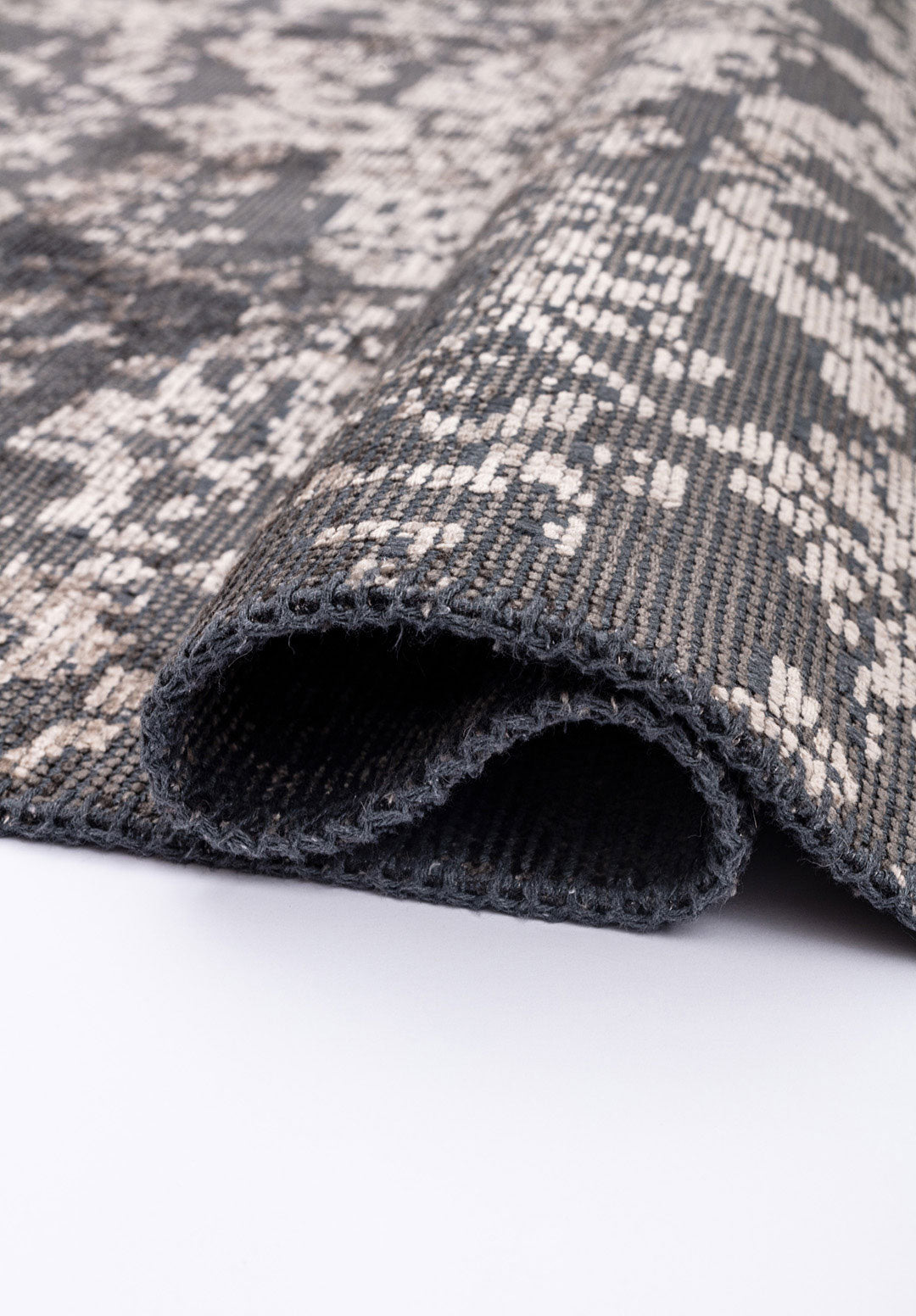 Damasko Anthracite - Beige Rug Rugs - Venetto Design Venettodesign.com