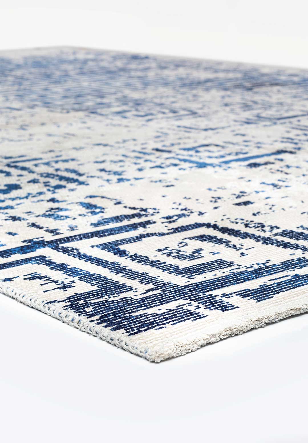 Helix Navy Blue - White Rug Rugs - Venetto Design Venettodesign.com