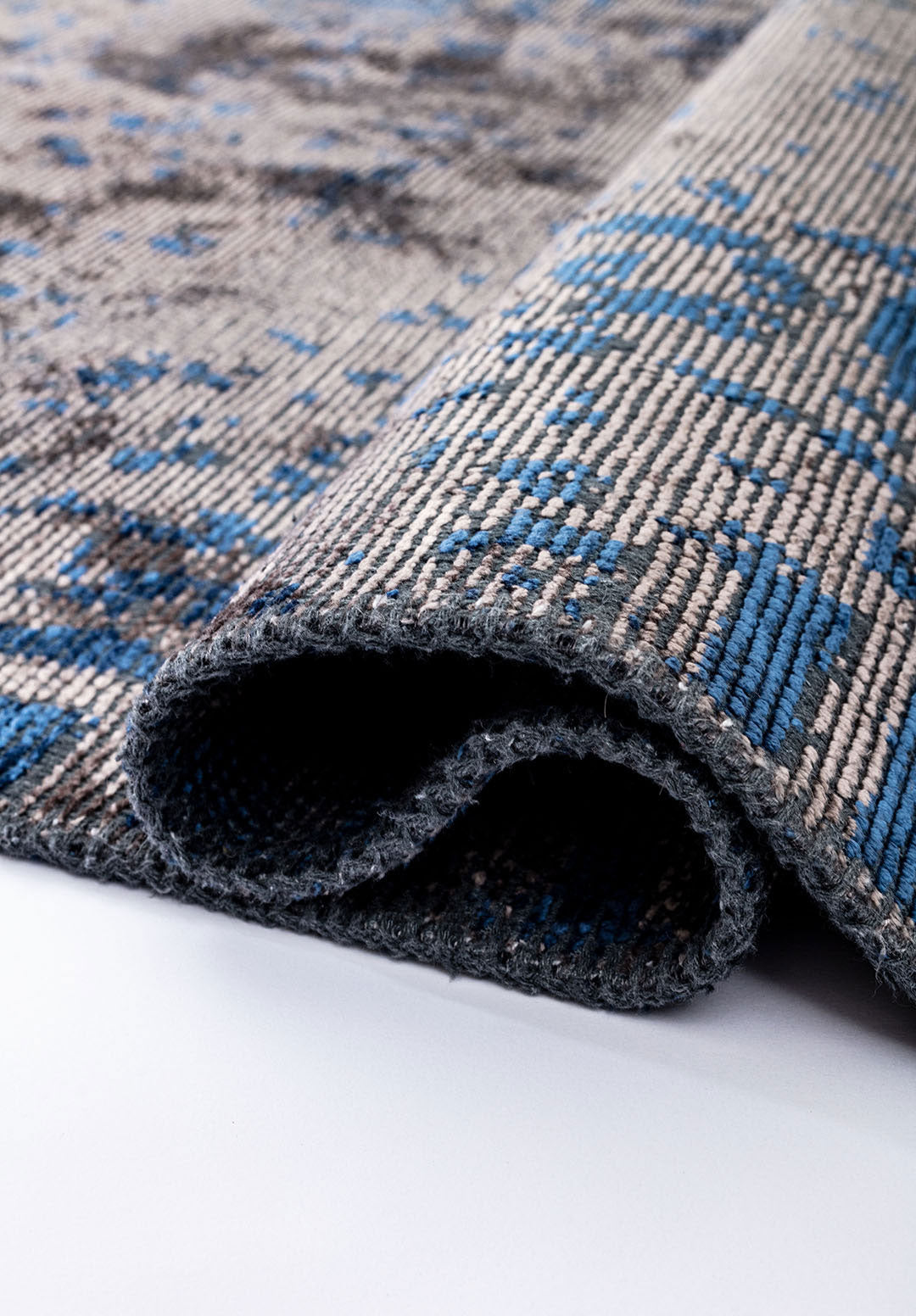 Helix Navy Blue - Dark Grey Rug Rugs - Venetto Design Venettodesign.com