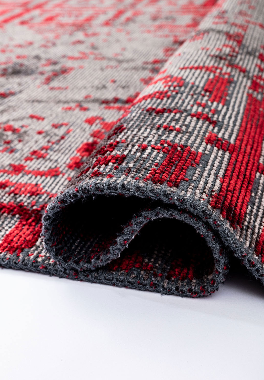 Helix Red - Dark Grey Rug Rugs - Venetto Design Venettodesign.com