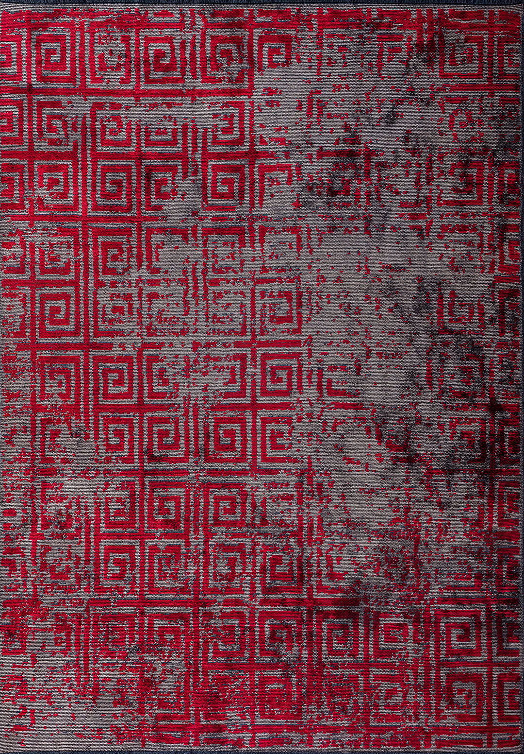 Helix Red - Dark Grey Rug Rugs - Venetto Design Venettodesign.com