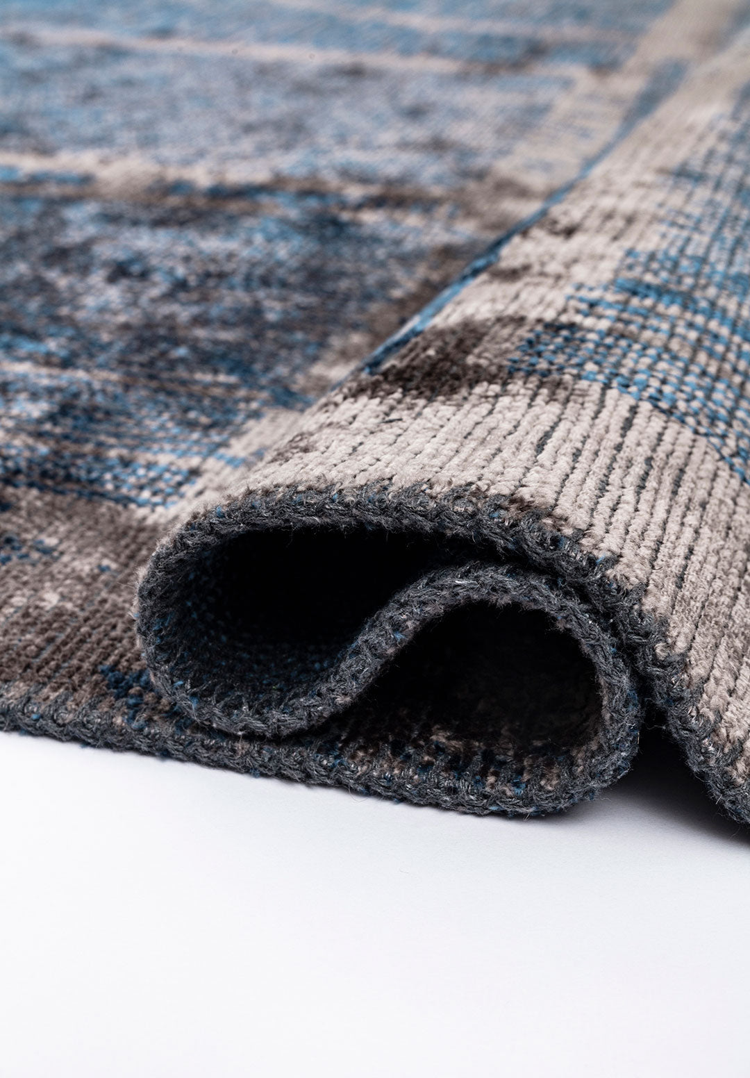 Panorama Navy Blue - Dark Grey Rug Rugs - Venetto Design Venettodesign.com