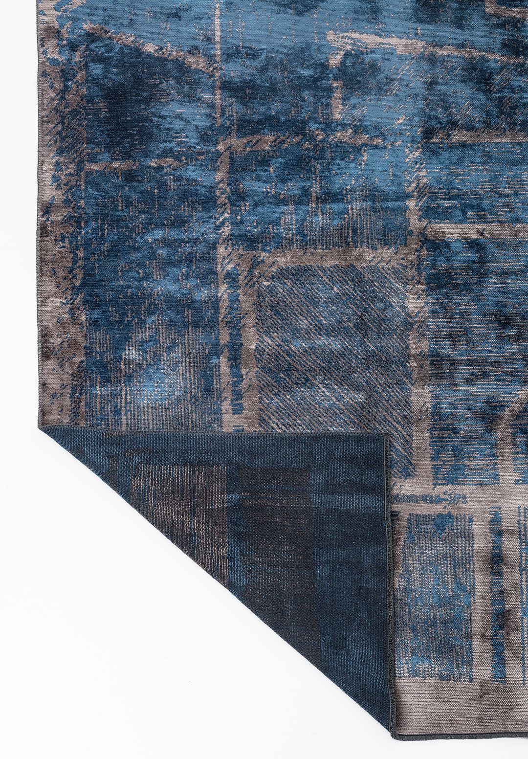 Panorama Navy Blue - Dark Grey Rug Rugs - Venetto Design Venettodesign.com