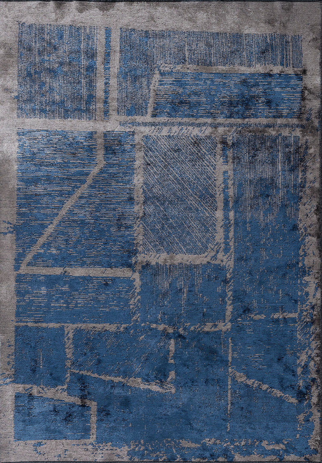 Panorama Navy Blue - Dark Grey Rug Rugs - Venetto Design Venettodesign.com