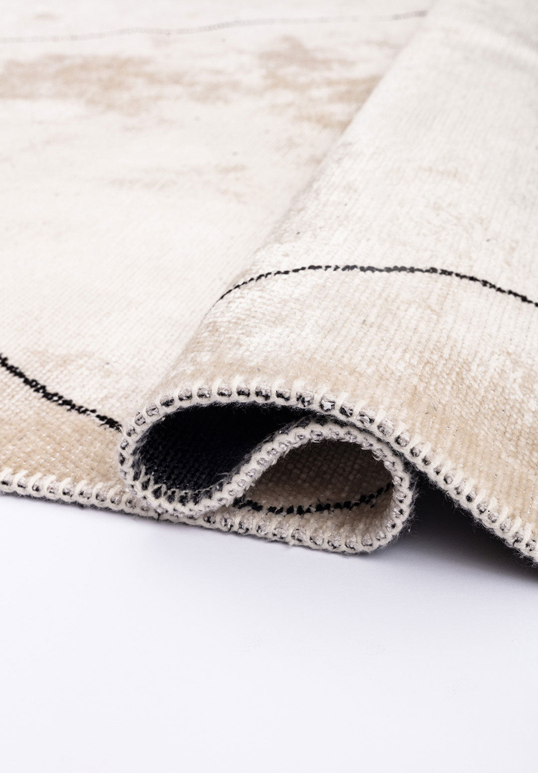 Bohemian Black - White Rug Rugs - Venetto Design Venettodesign.com