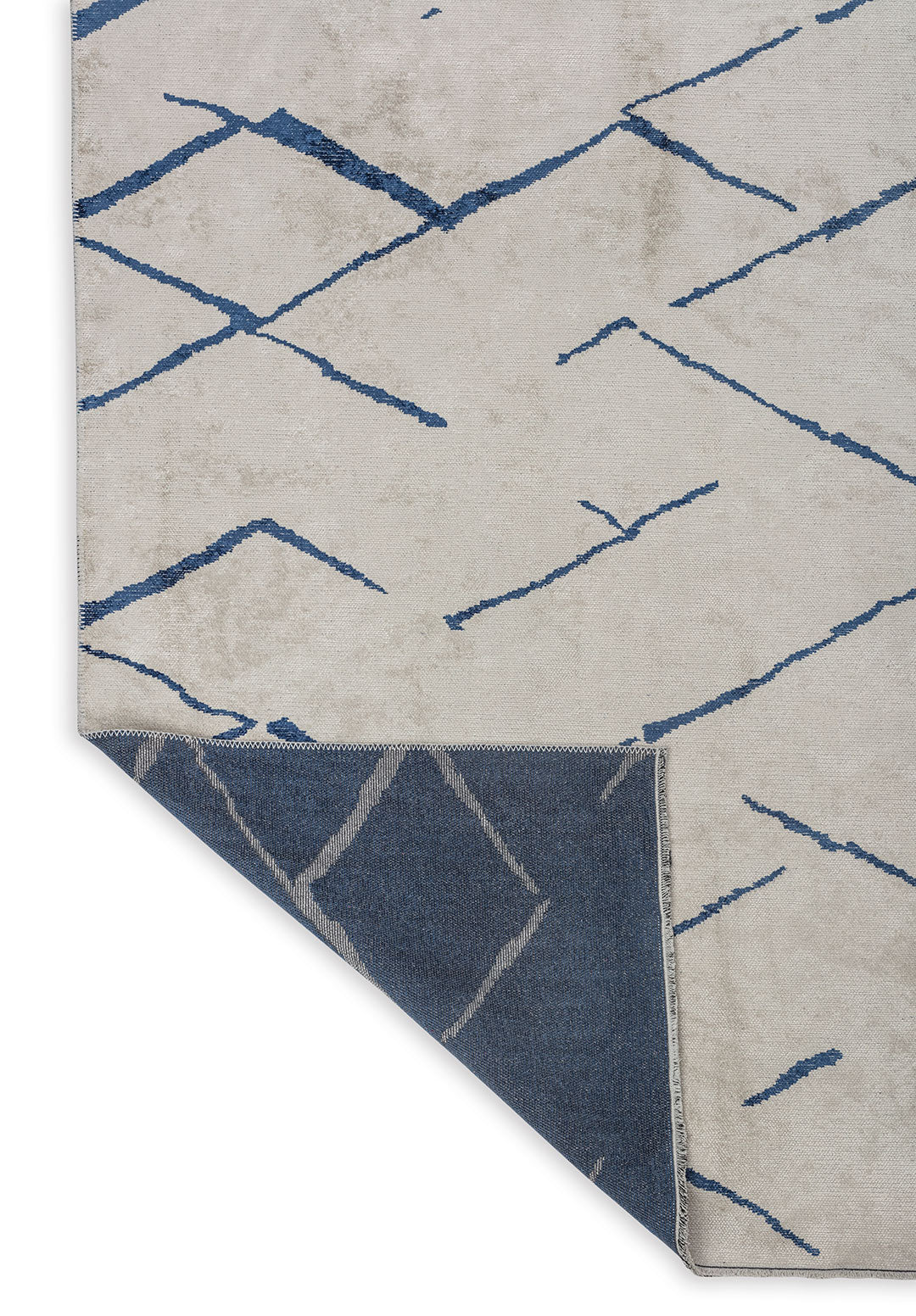 Wave Navy Blue - White Rug Rugs - Venetto Design Venettodesign.com