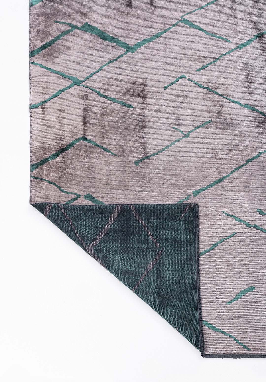 Wave Dark Green - Light Grey Rug Rugs - Venetto Design Venettodesign.com