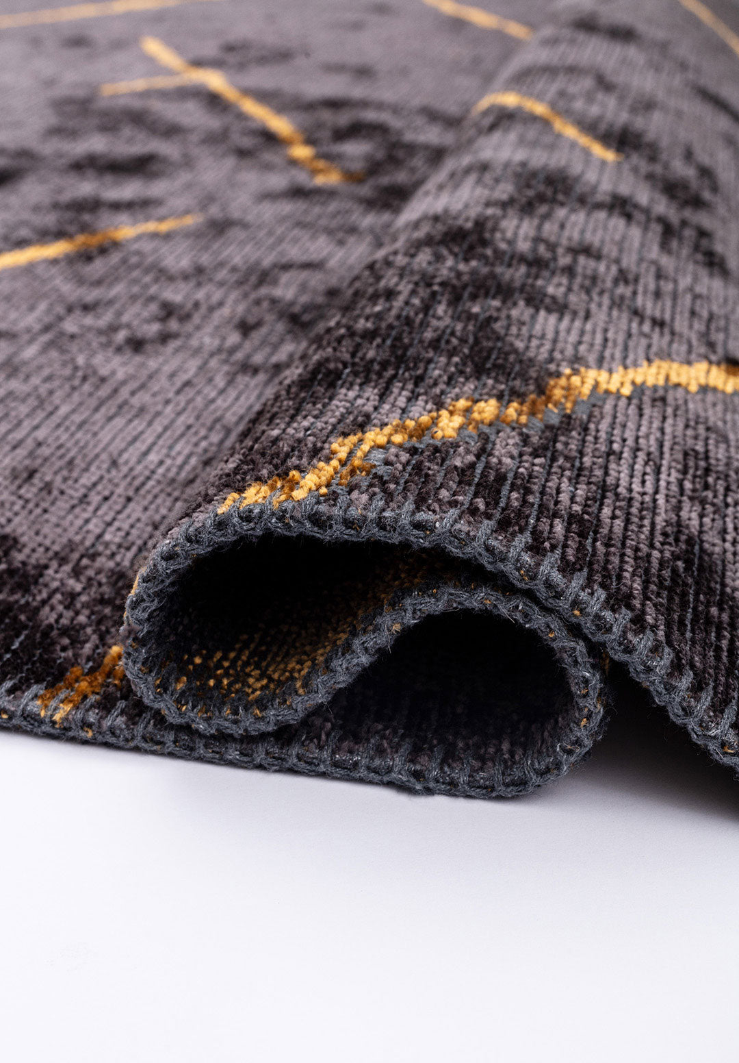 Wave Mustard - Charcoal Rug - Homemann