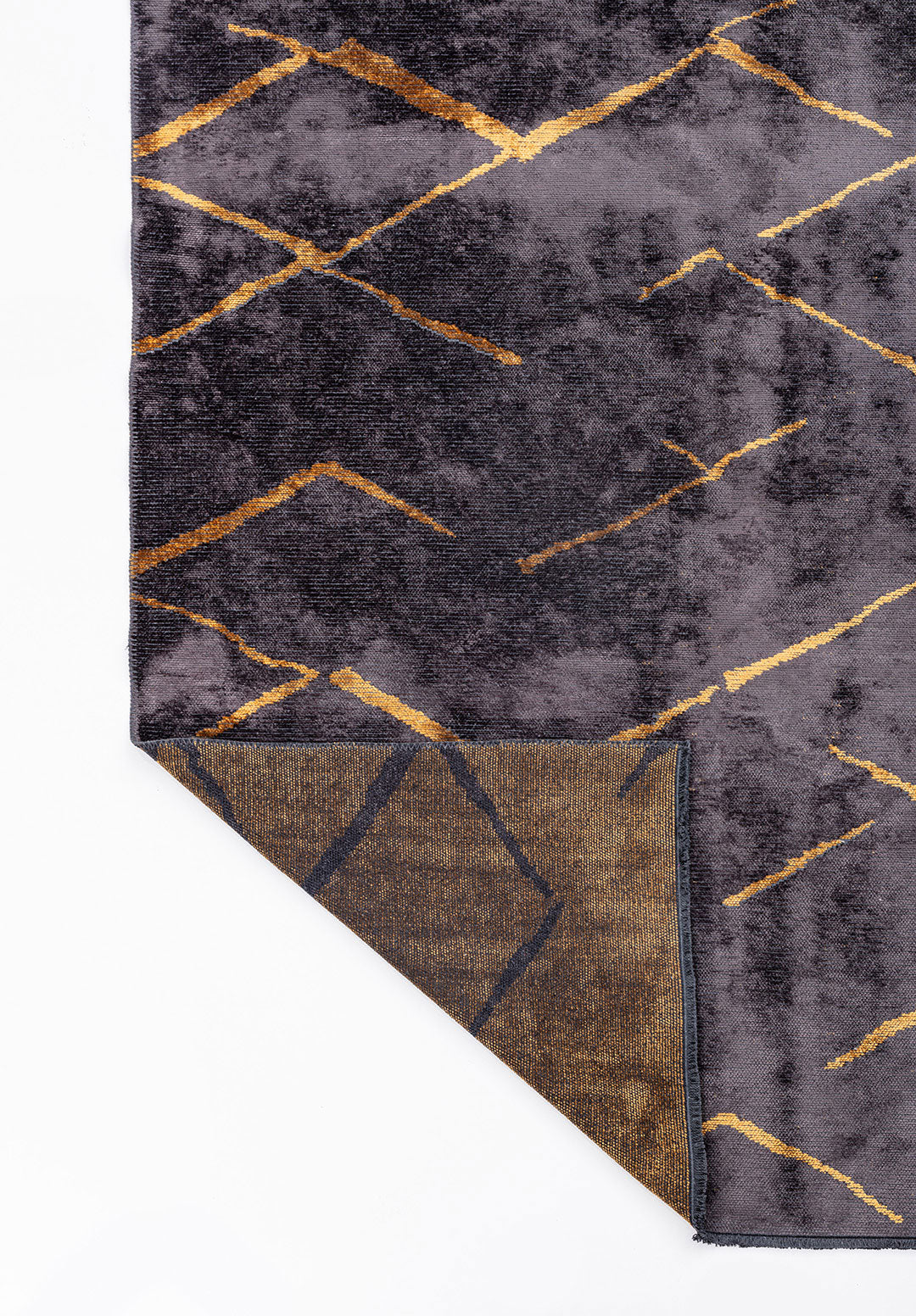 Wave Mustard - Charcoal Rug - Homemann
