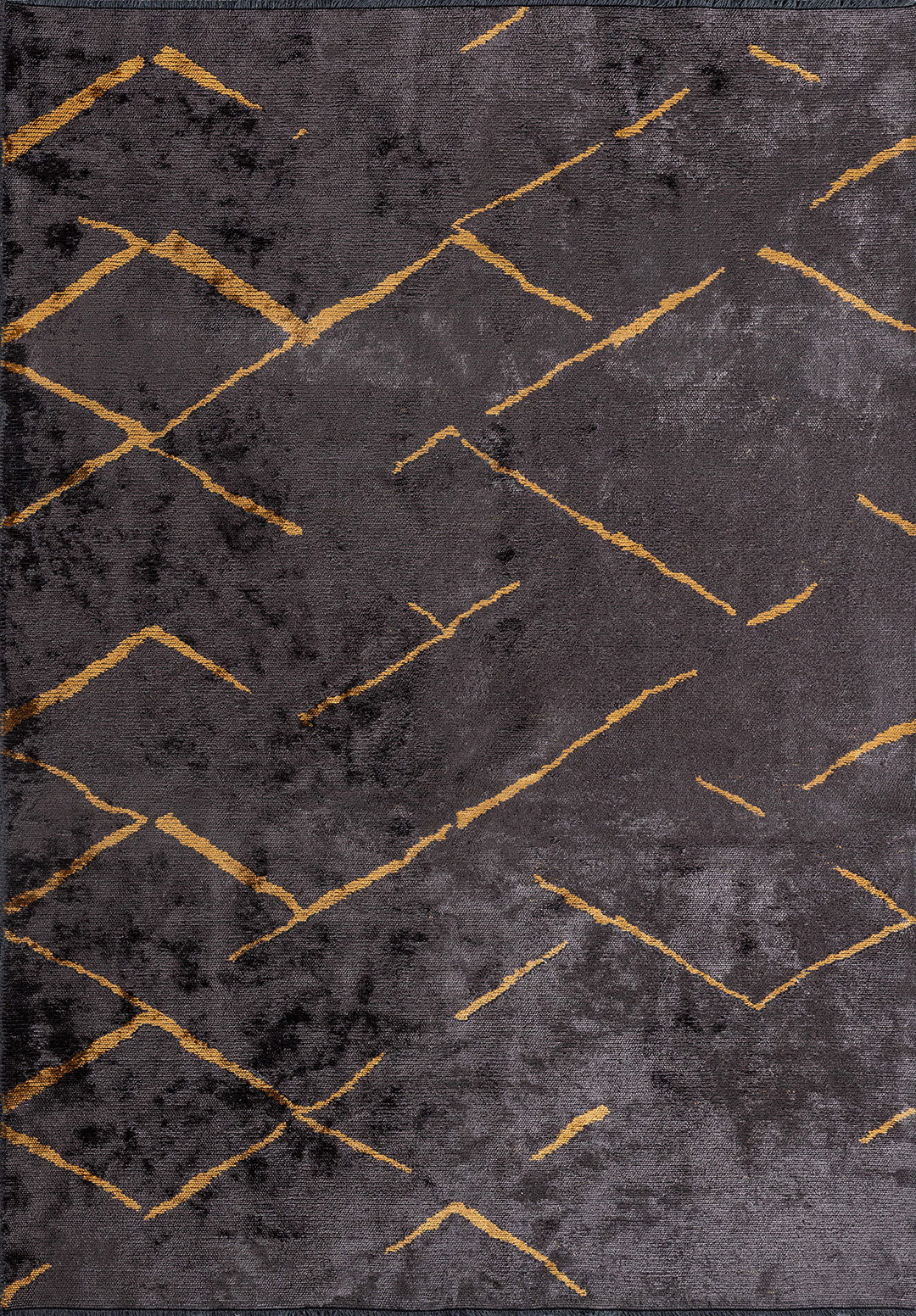 Wave Mustard - Charcoal Rug - Homemann