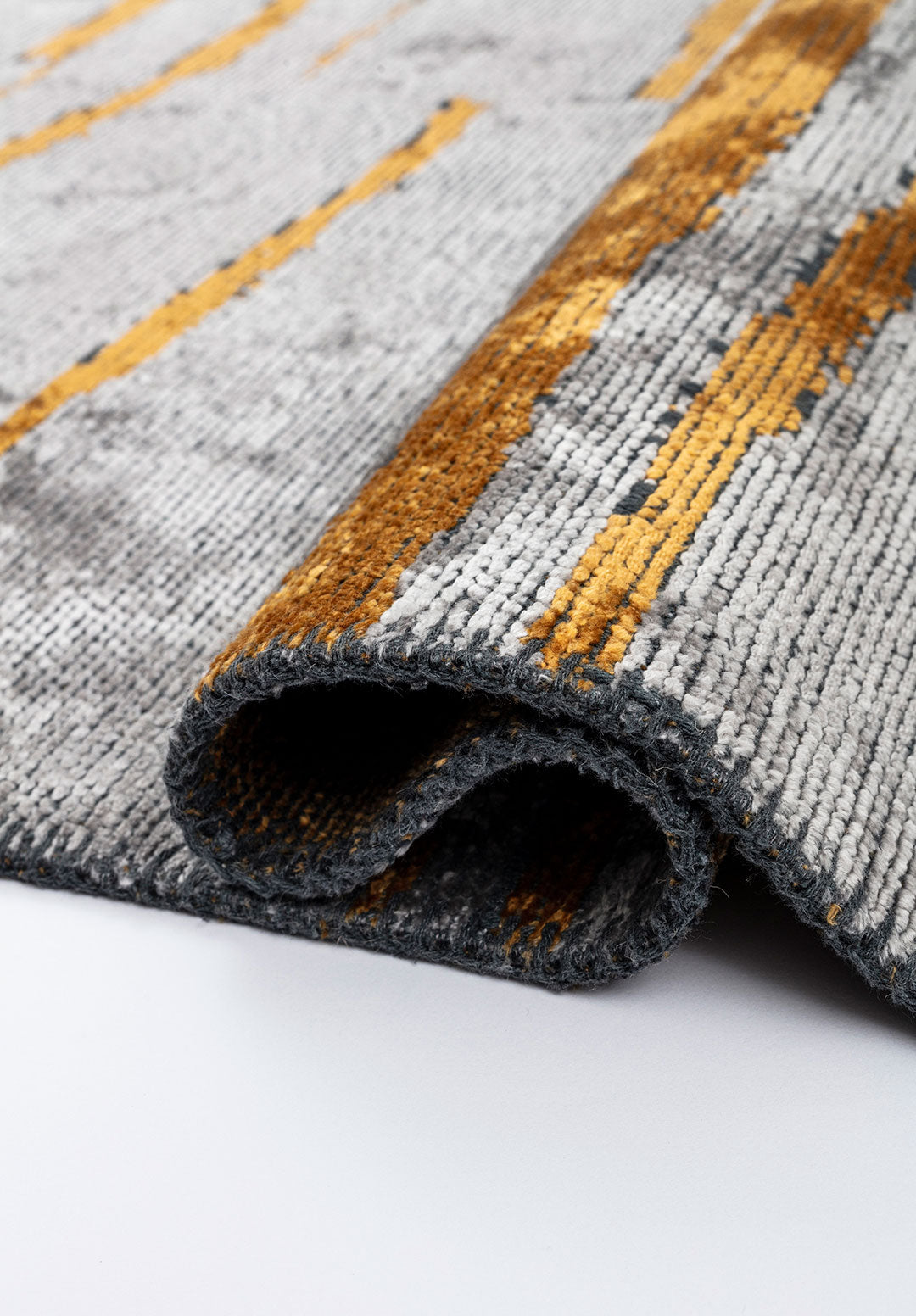 Flow Mustard - Light Grey Rug Rugs - Venetto Design Venettodesign.com