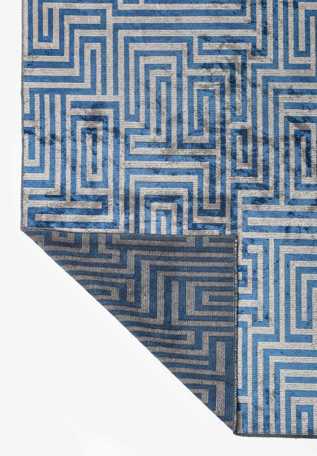 Nest Navy Blue - Light Grey Rug Rugs - Venetto Design Venettodesign.com