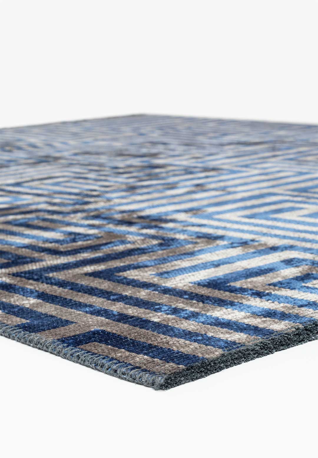 Nest Navy Blue - Light Grey Rug Rugs - Venetto Design Venettodesign.com