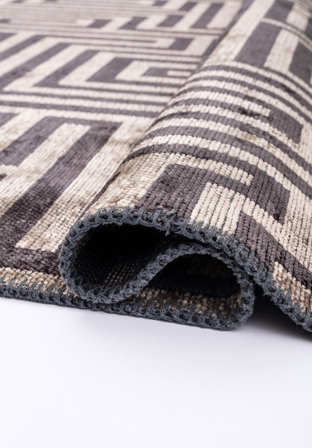Nest Charcoal - Beige Rug Rugs - Venetto Design Venettodesign.com