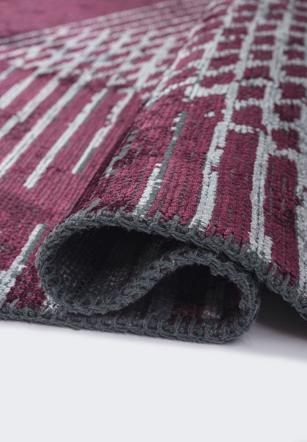 Matrix Dark Damson - Ice Blue Rug Rugs - Venetto Design Venettodesign.com