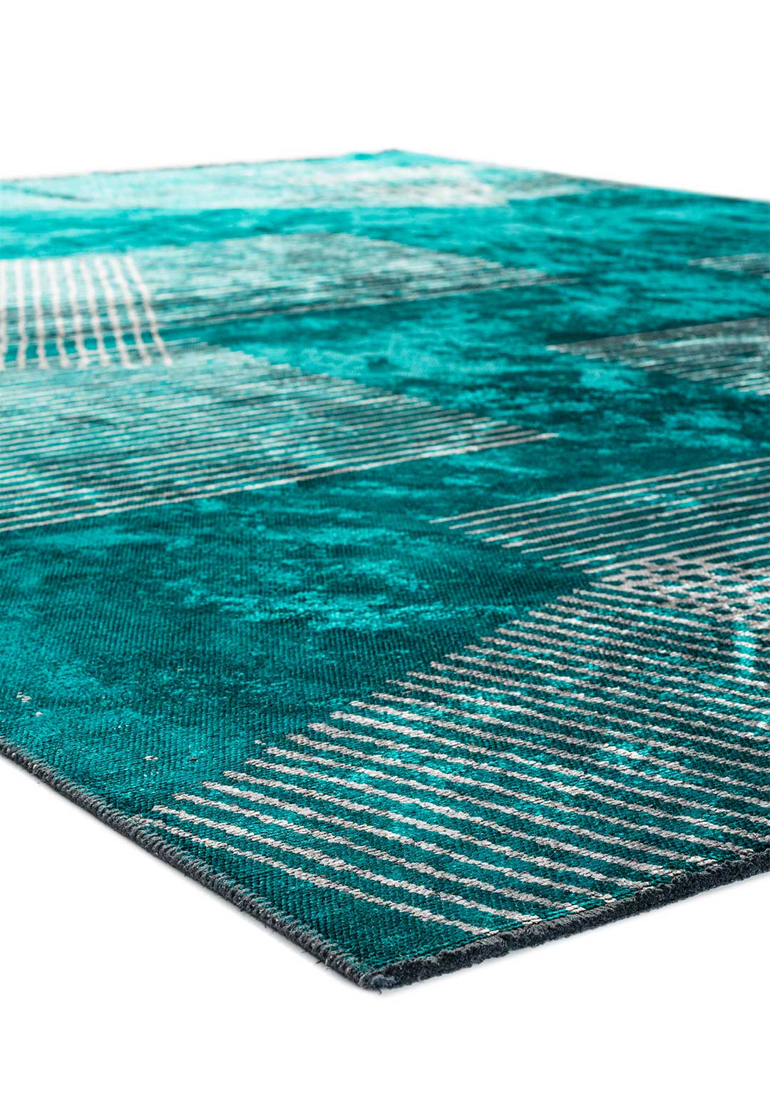 Matrix Dark Turquoise - Light Grey Rug Rugs - Venetto Design Venettodesign.com