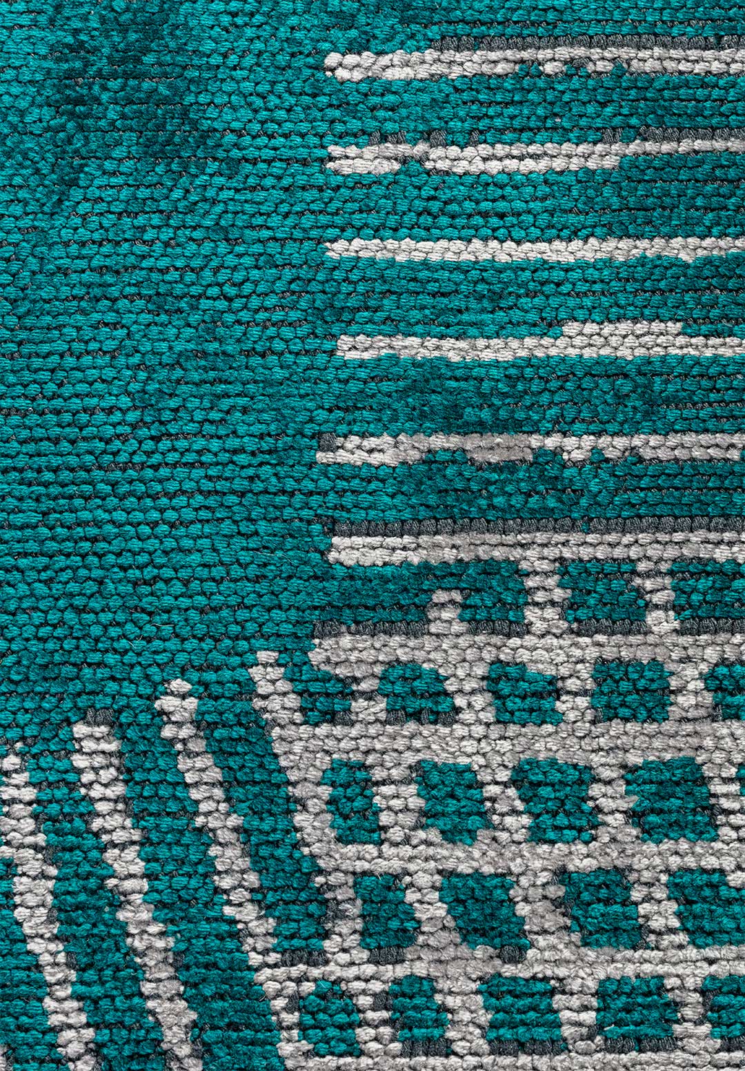 Matrix Dark Turquoise - Light Grey Rug Rugs - Venetto Design Venettodesign.com
