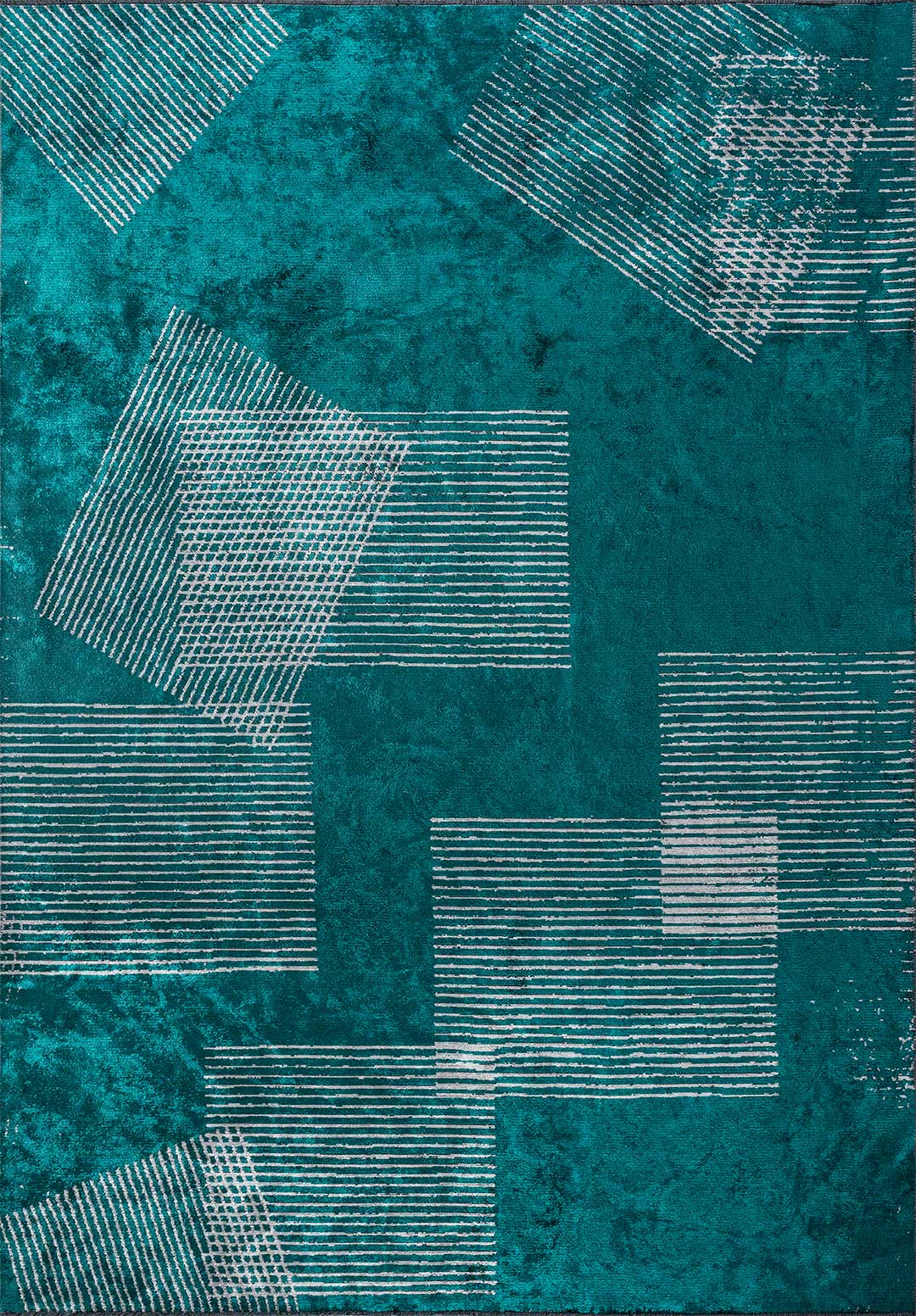 Matrix Dark Turquoise - Light Grey Rug Rugs - Venetto Design Venettodesign.com
