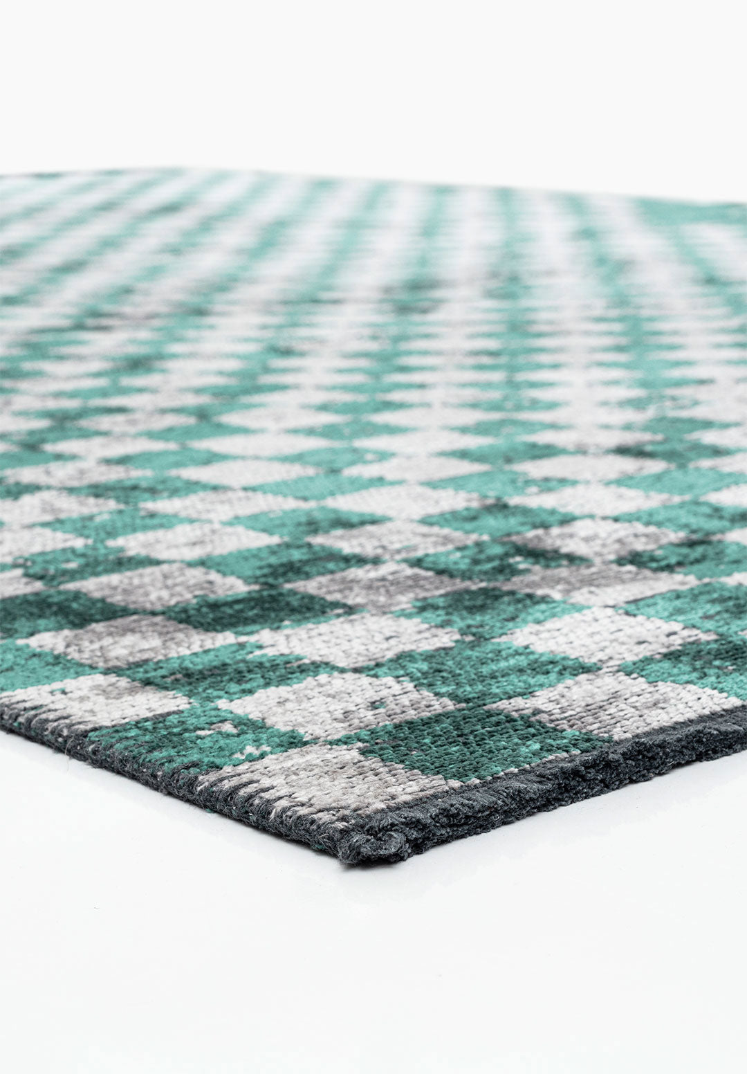 King Dark Green - Light Grey Rug Rugs - Venetto Design Venettodesign.com