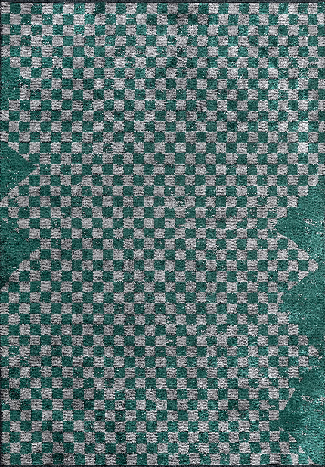 King Dark Green - Light Grey Rug Rugs - Venetto Design Venettodesign.com