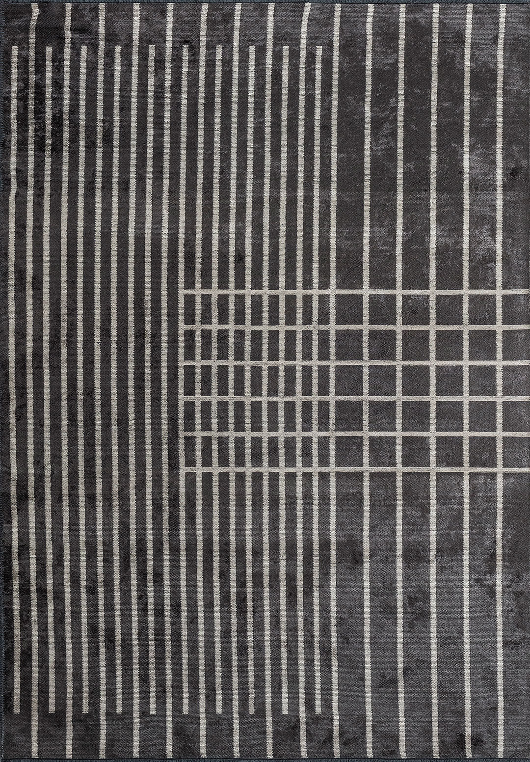 Plaid Charcoal - Grey Rug Rugs - Venetto Design Venettodesign.com