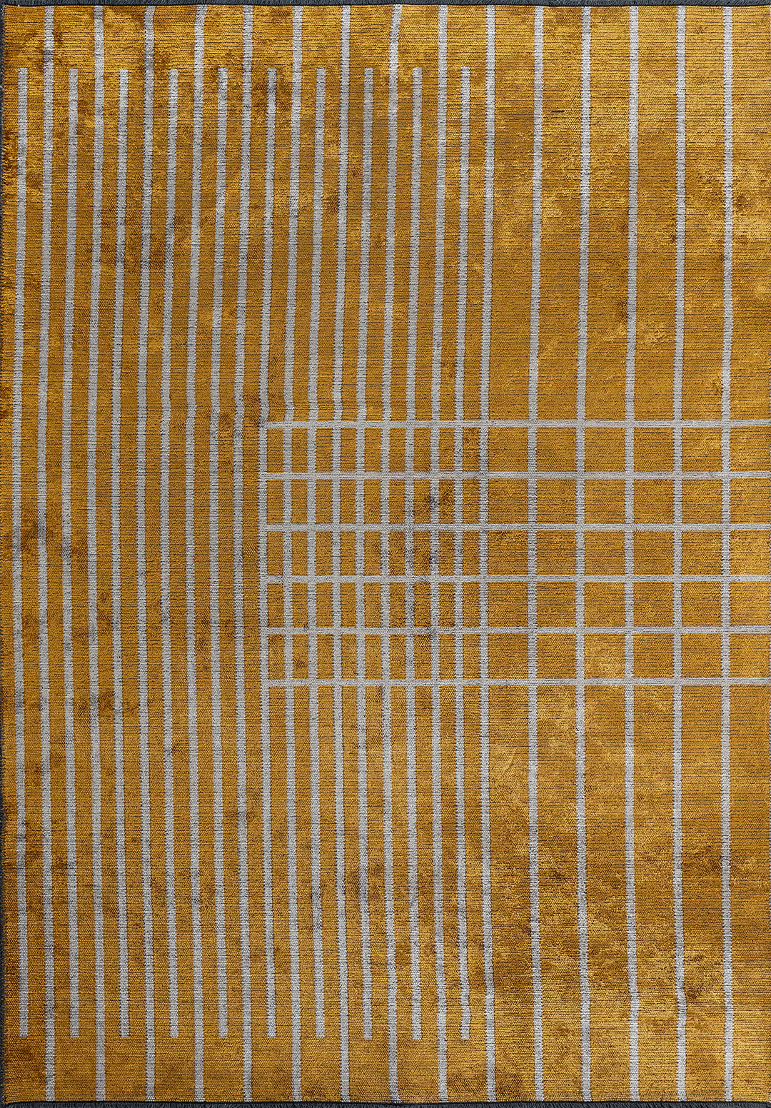 Plaid Mustard - Light Cream Rug Rugs - Venetto Design Venettodesign.com