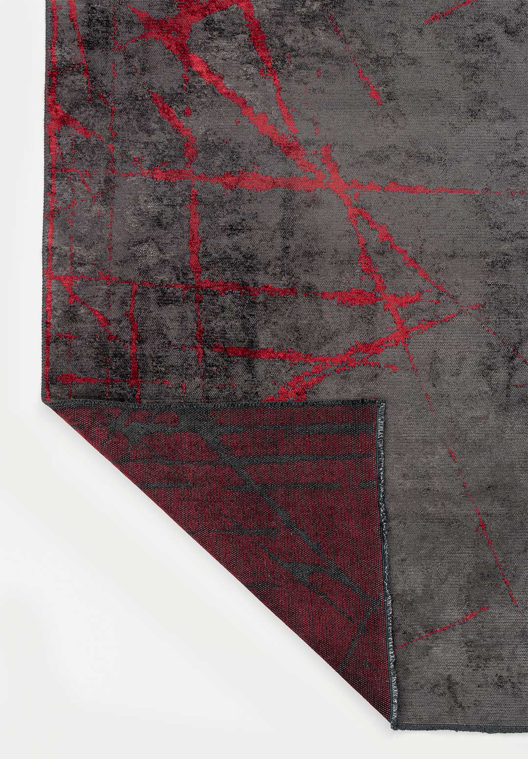 Crack Red - Charcoal Rug Rugs - Venetto Design Venettodesign.com