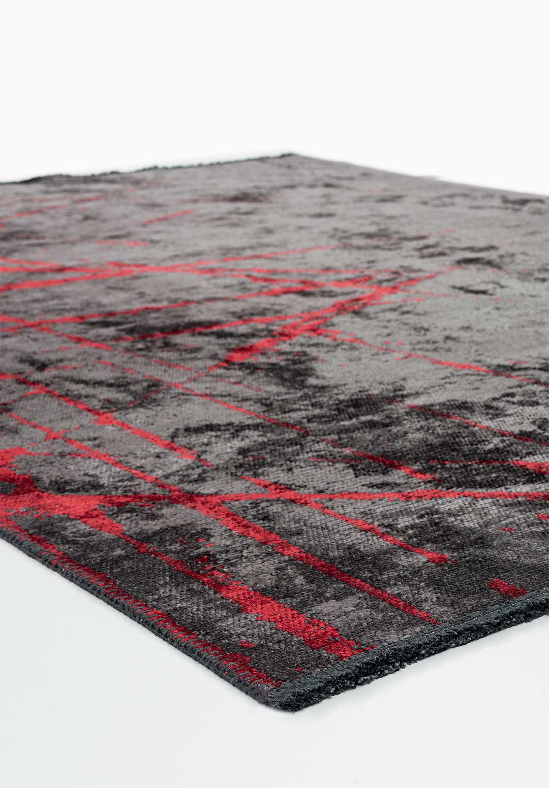 Crack Red - Charcoal Rug Rugs - Venetto Design Venettodesign.com