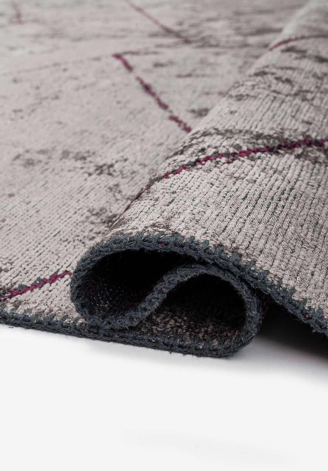 Spider Dark Damson - Dark Grey Rug Rugs - Venetto Design Venettodesign.com