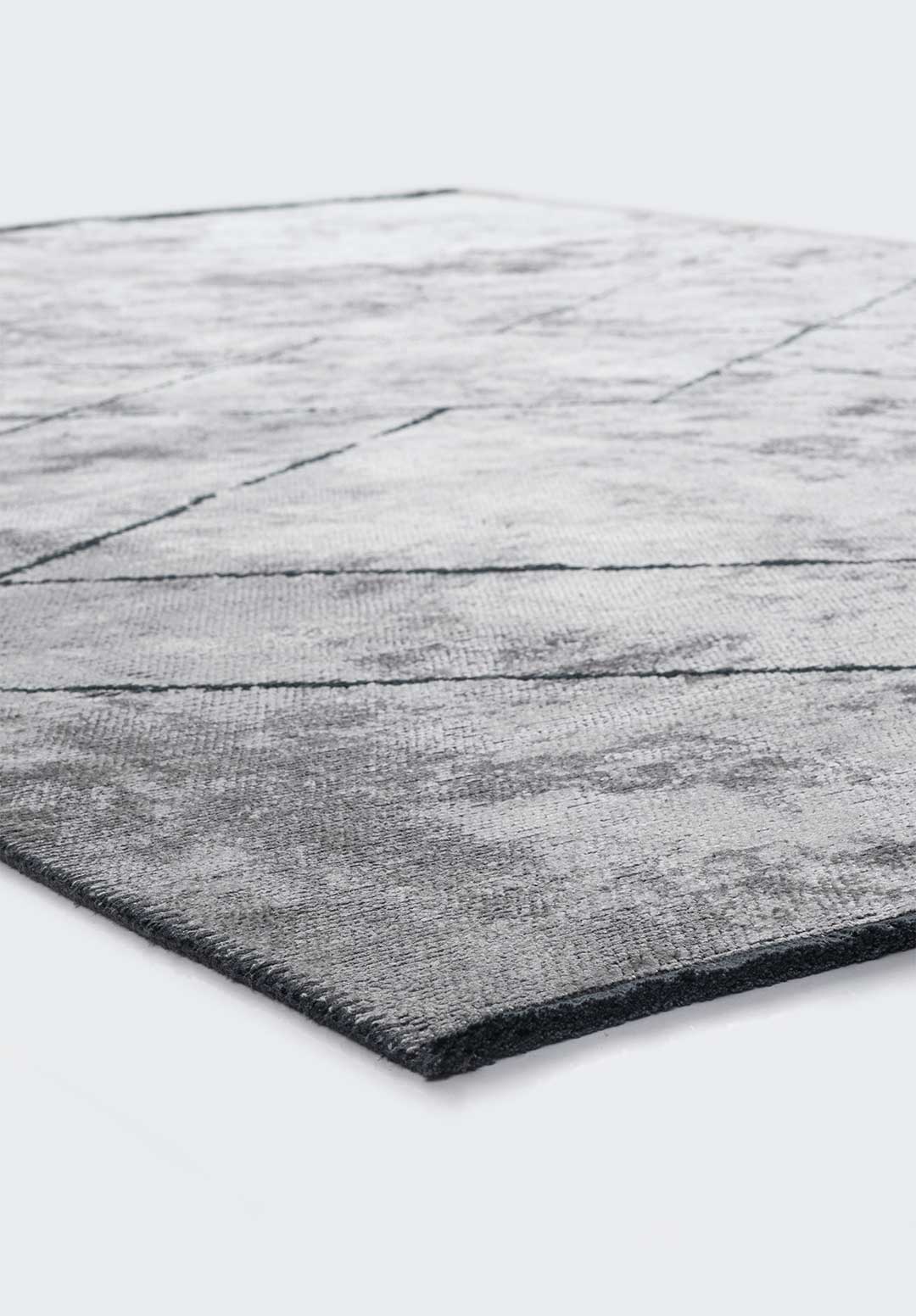 Spider Matte Black - Light Grey Rug Rugs - Venetto Design Venettodesign.com