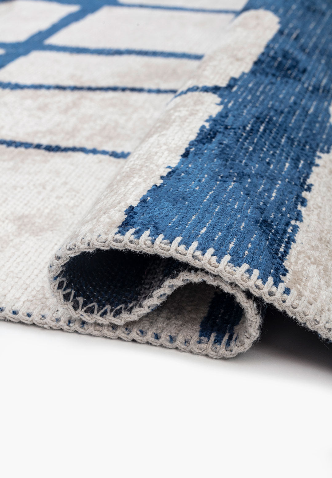 Web Navy Blue - White Rug Rugs - Venetto Design Venettodesign.com