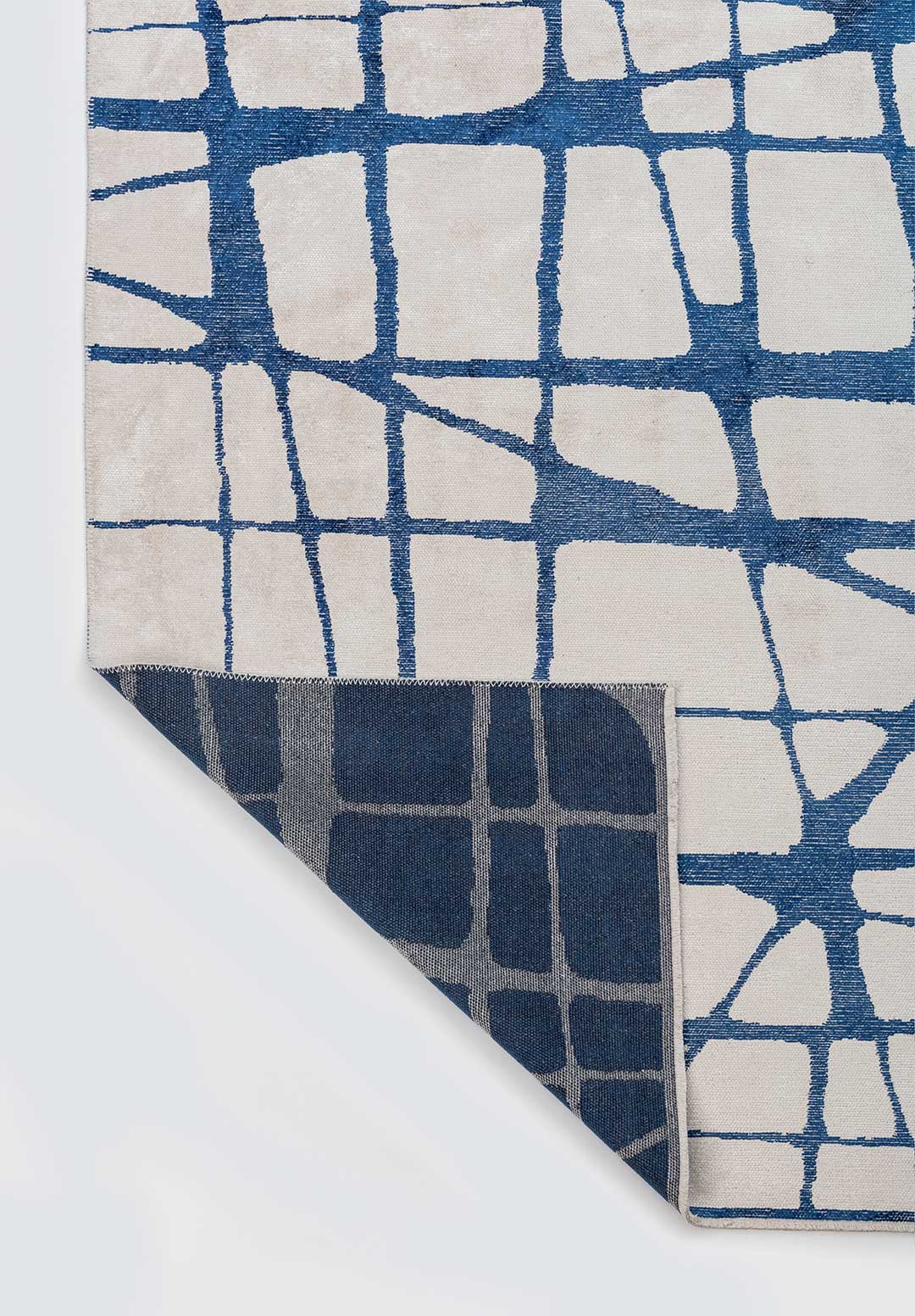 Web Navy Blue - White Rug Rugs - Venetto Design Venettodesign.com