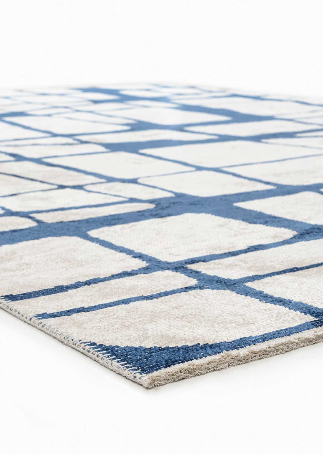 Web Navy Blue - White Rug Rugs - Venetto Design Venettodesign.com