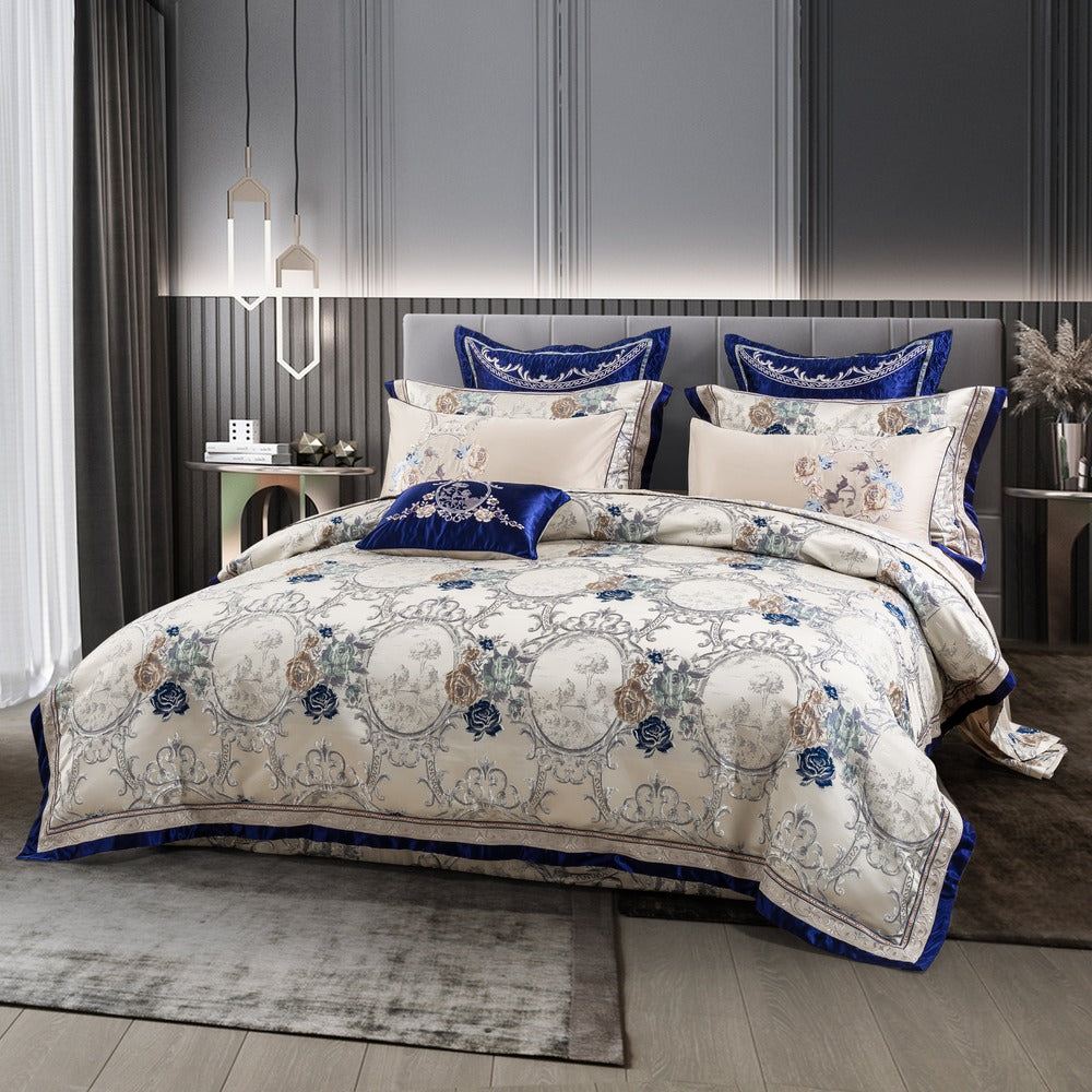 Gazaneya Oriental Jacquard Luxury Duvet Cover Set Duvet Cover Set - Venetto Design Venettodesign.com