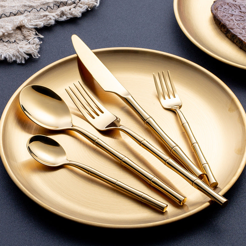 Aldomara Bamboo Gold/Silver Cutlery Set Cutlery - Venetto Design Venettodesign.com