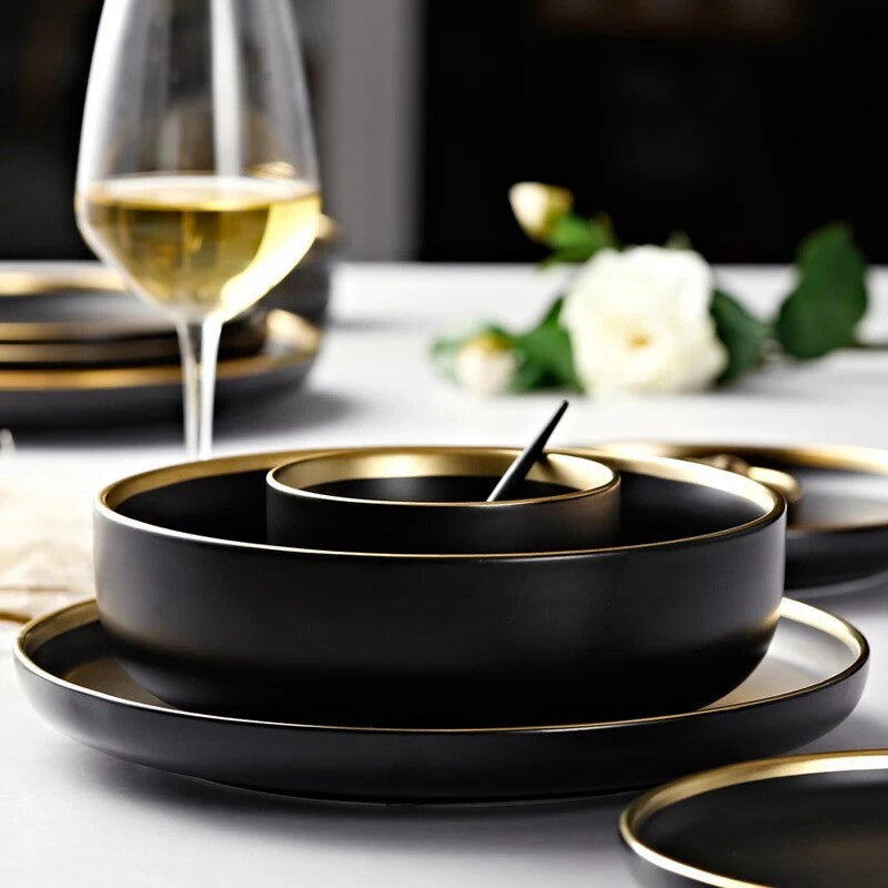 Legacy Black Luxury Dinnerware Set Plate - Venetto Design Venettodesign.com
